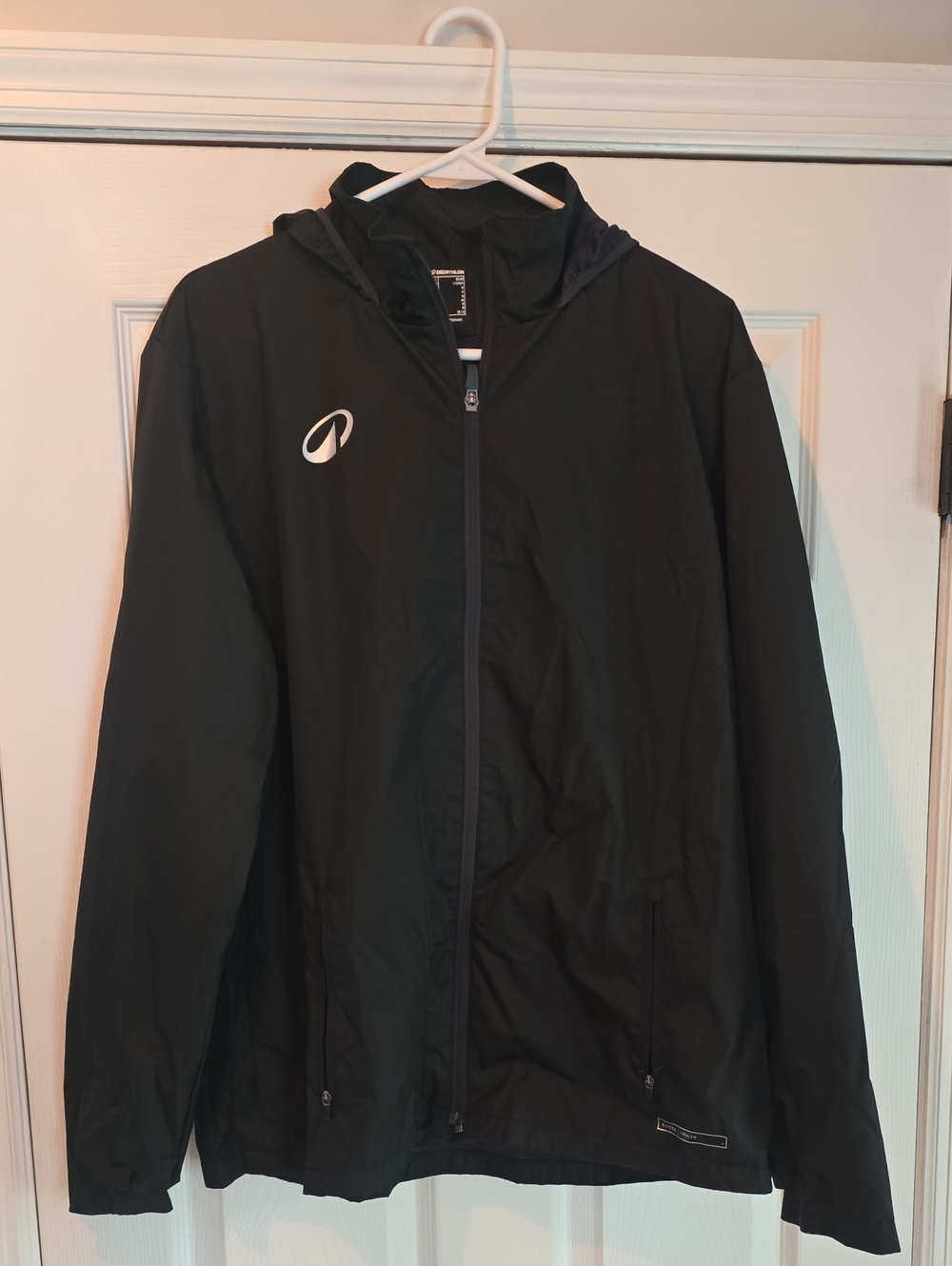 Men's Decathlon Black Hooded Windbreaker Jacket